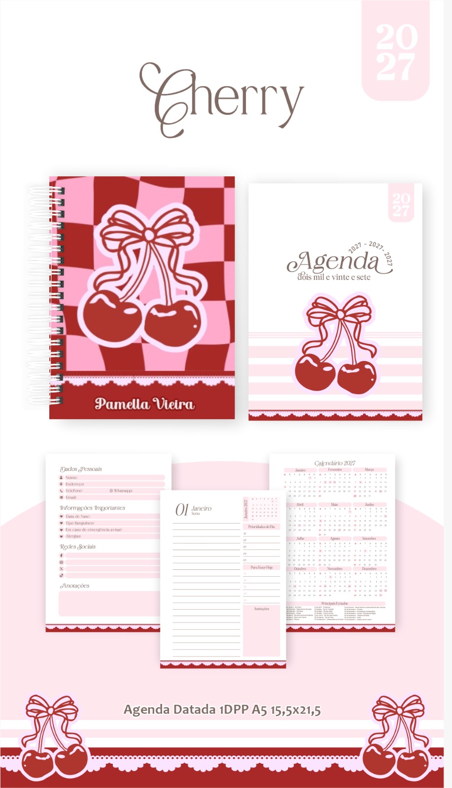 Agenda Coleção Cherry